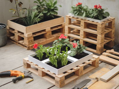 Kleine balkonideen: platzsparende hochbeete aus paletten selbst bauen