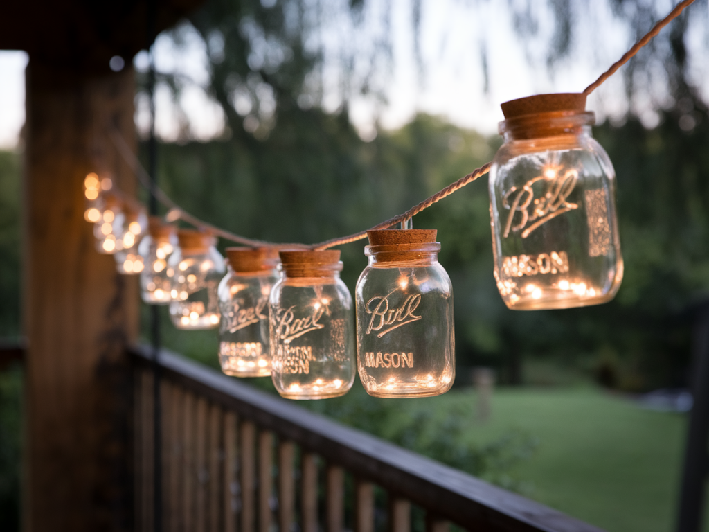 Wie du aus einmachgläsern, korken und batteriebetriebenen leds eine hängende lichterkette für den balkon machst
