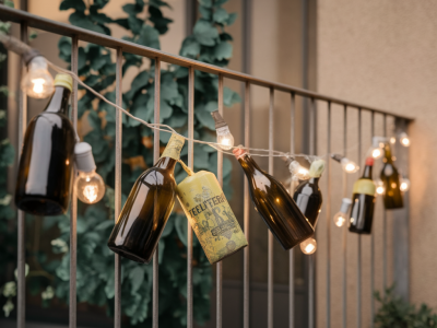 Wie du aus alten teelichtern, weinflaschen und solarlichtern eine kindersichere balkonlichterkette ohne kabelsalat machst